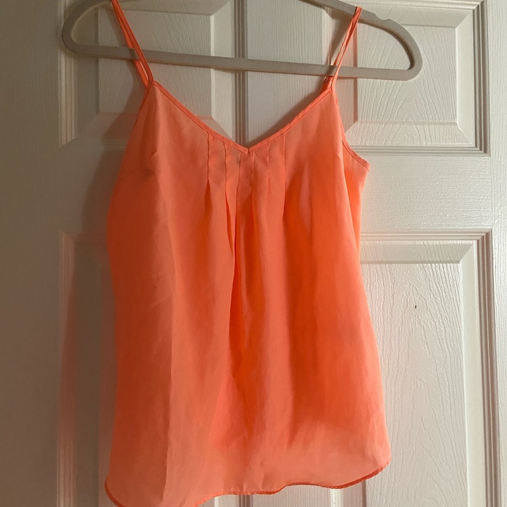 aritzia, salmon colored sheer tank